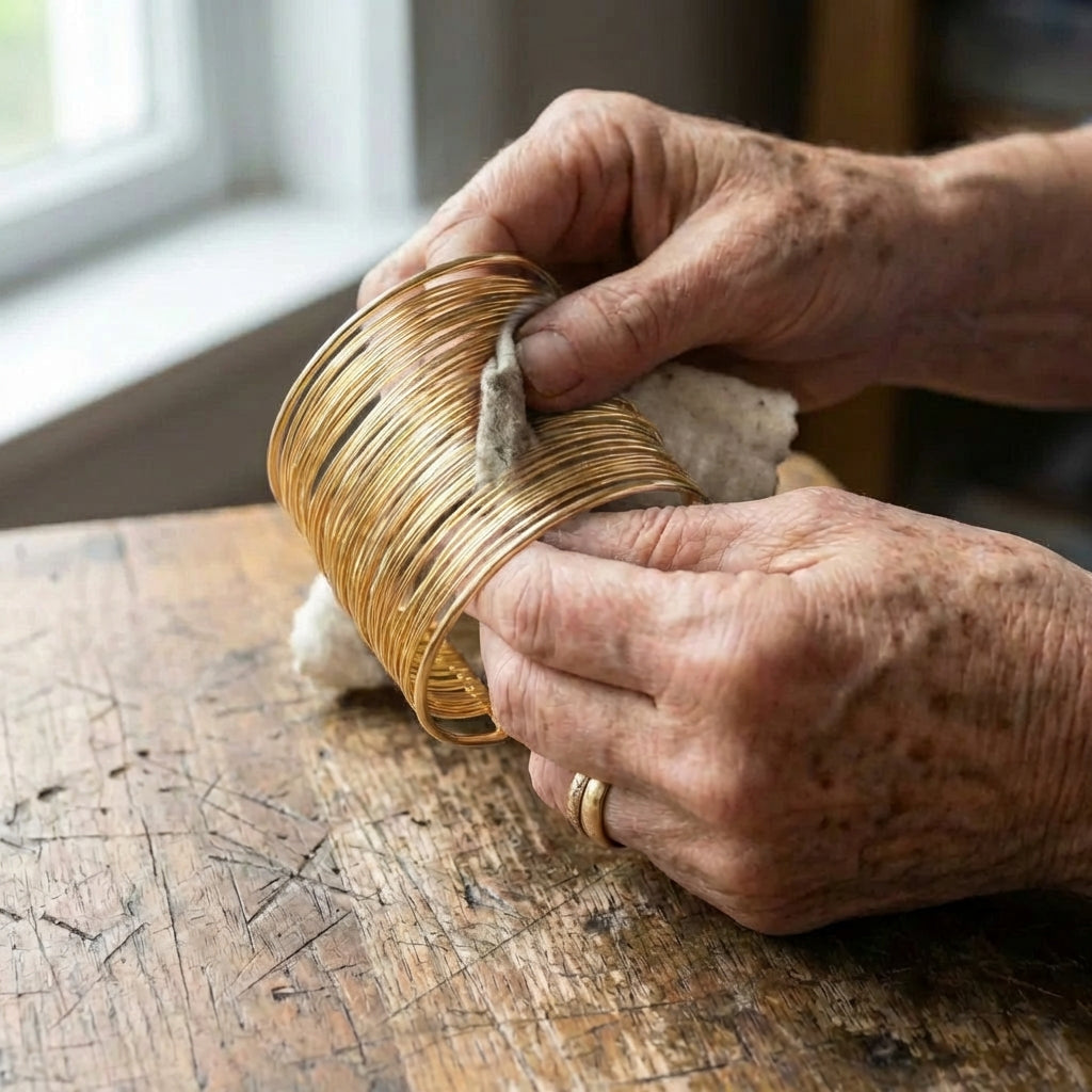 Gold Coil Wire Cuff Open Bracelet