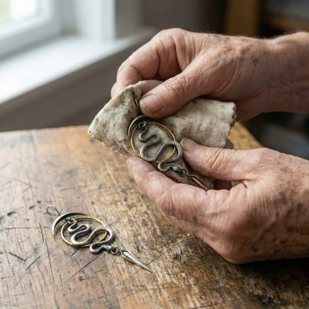 Irregular Geometric Spiral Earrings Serpentine