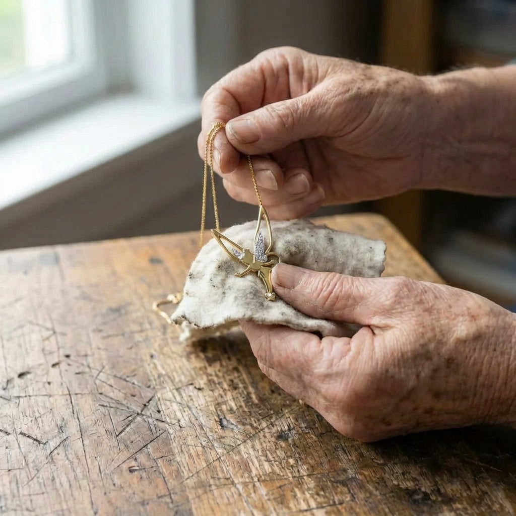 Lucky Fairy Necklace In Sterling Silver And Gold