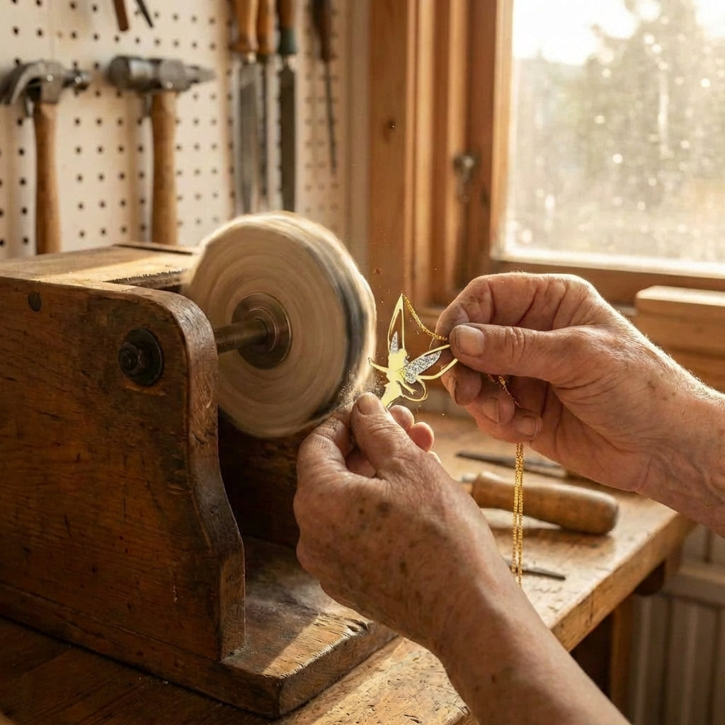 Lucky Fairy Necklace In Sterling Silver And Gold