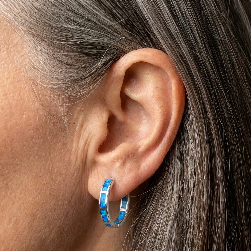 Luxury Silver And Opal Ocean Inspired Earrings