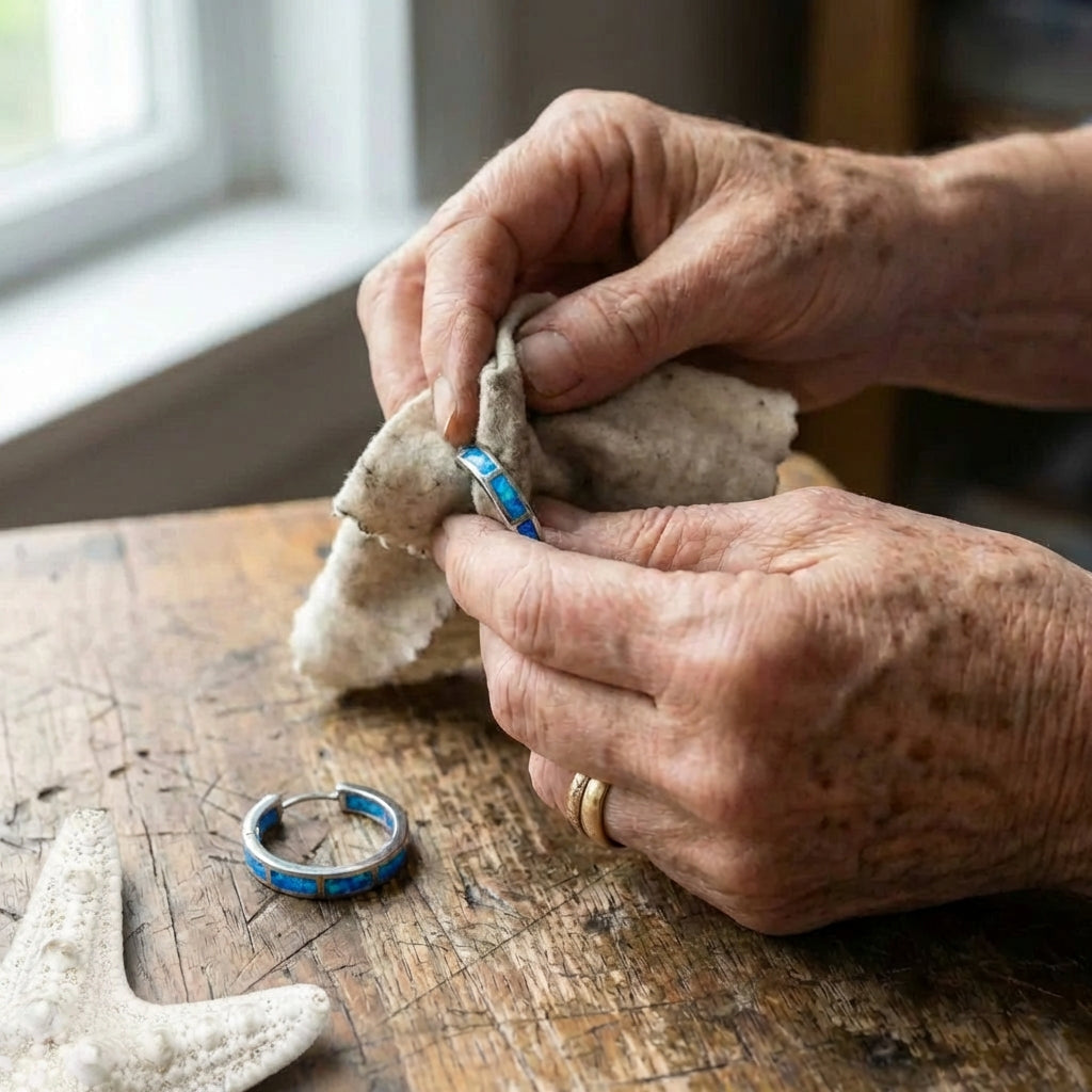 Luxury Silver And Opal Ocean Inspired Earrings