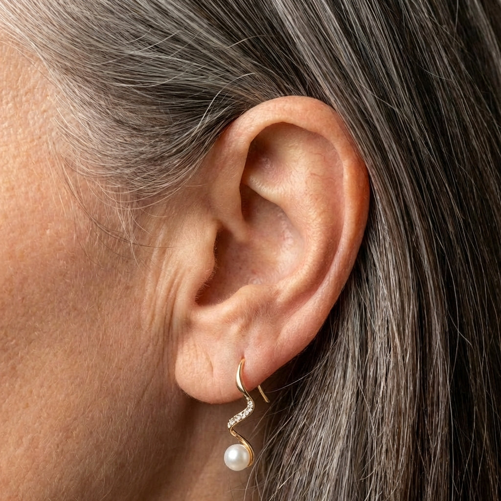 A Natural Pearl Necklace + Earrings Set