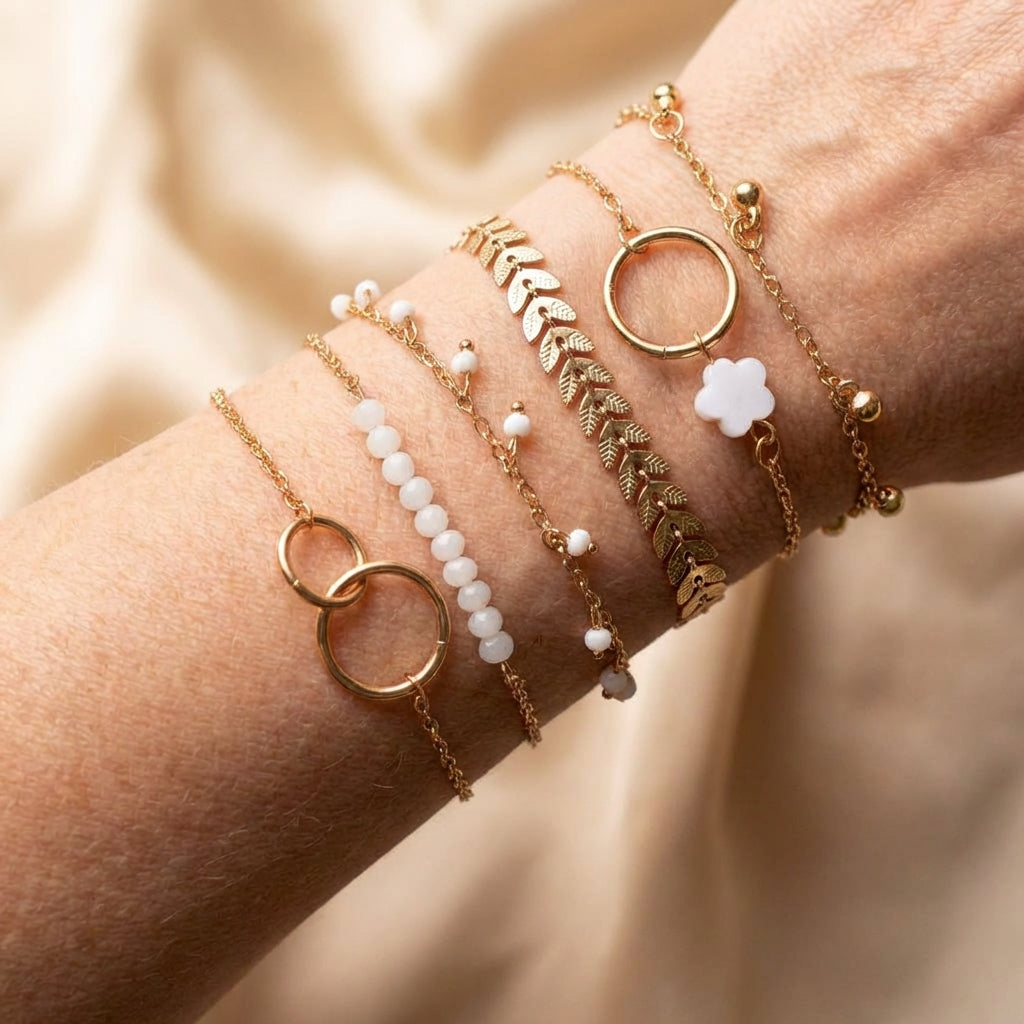Pack Of Boho Bracelets In Gold
