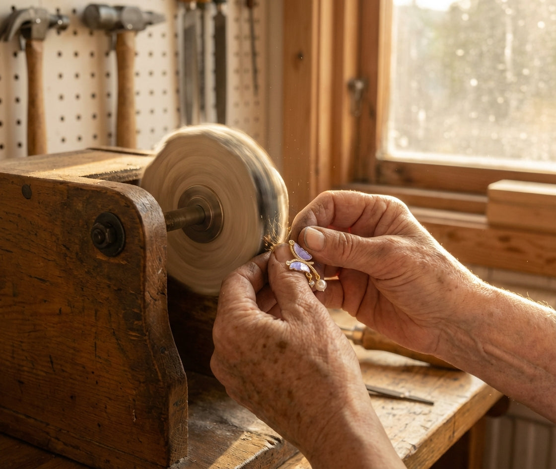 Purple Butterfly Zircon Pearl Necklace