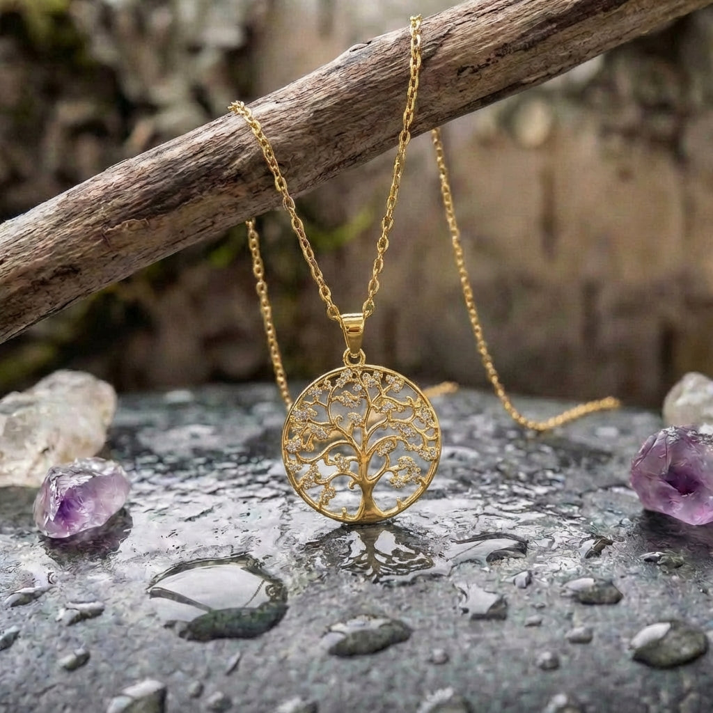 Roots Of Life Necklace In Gold