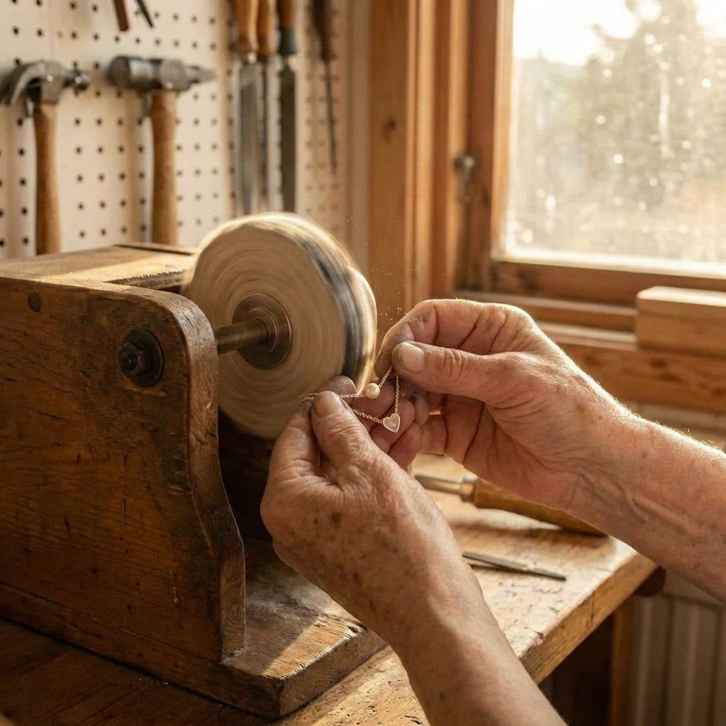 Silver Heart And Pearl Necklace