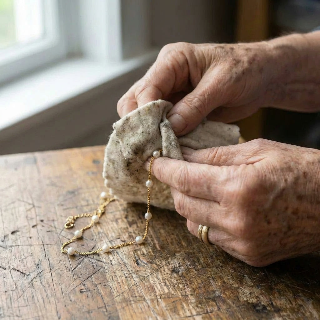 Small Pearl Necklace In Gold