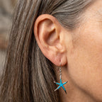A Starfish Earrings In Opal And Silver