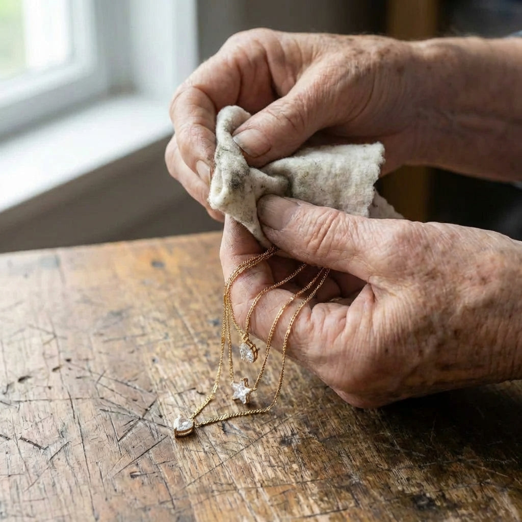 Three Pendant Necklace With Gold Zirconia