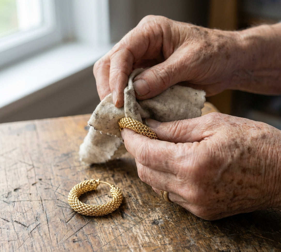 Trendy Hoop Mesh Gold Earrings