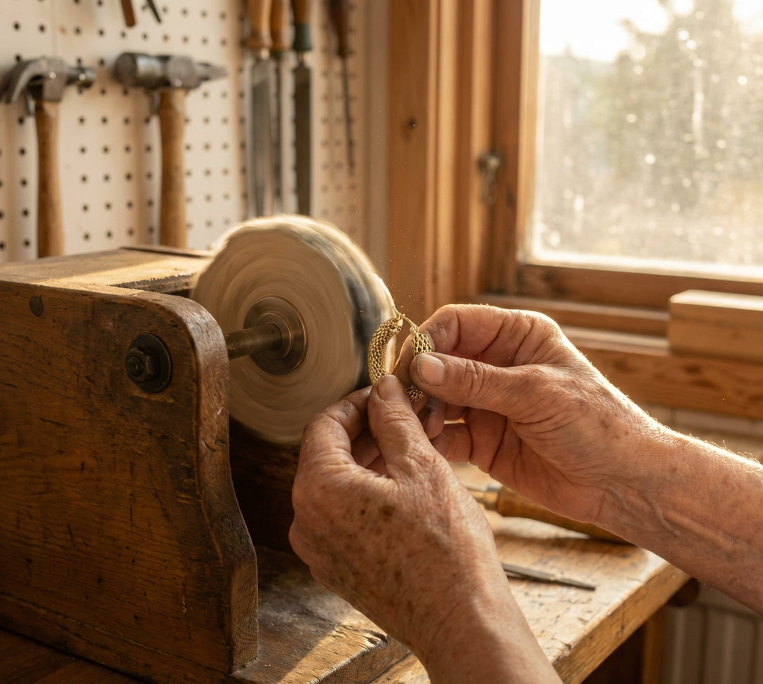 Trendy Hoop Mesh Gold Earrings