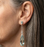 A Vintage Art Deco Aquamarine Drop Earring Set
