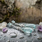 A Vintage Art Deco Aquamarine Drop Earring Set