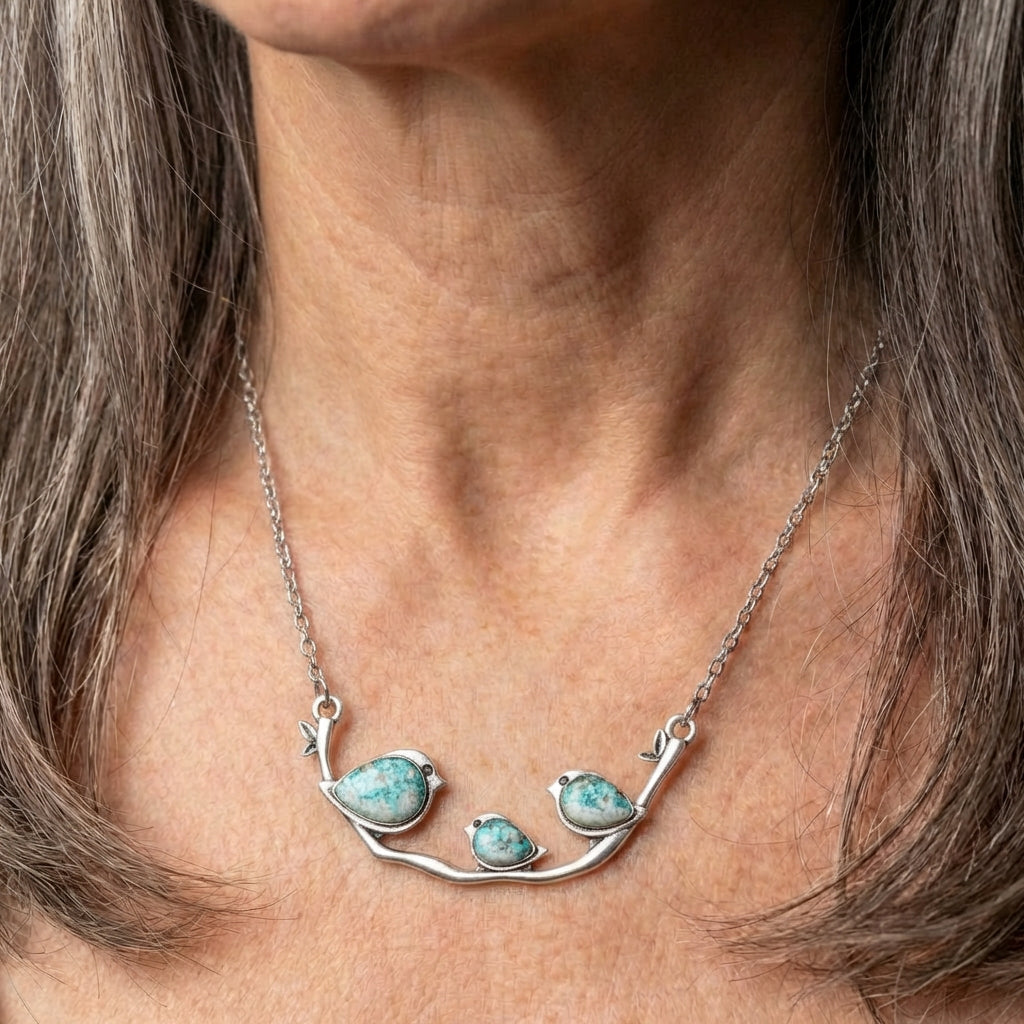 Vintage Birdie Silver Necklace