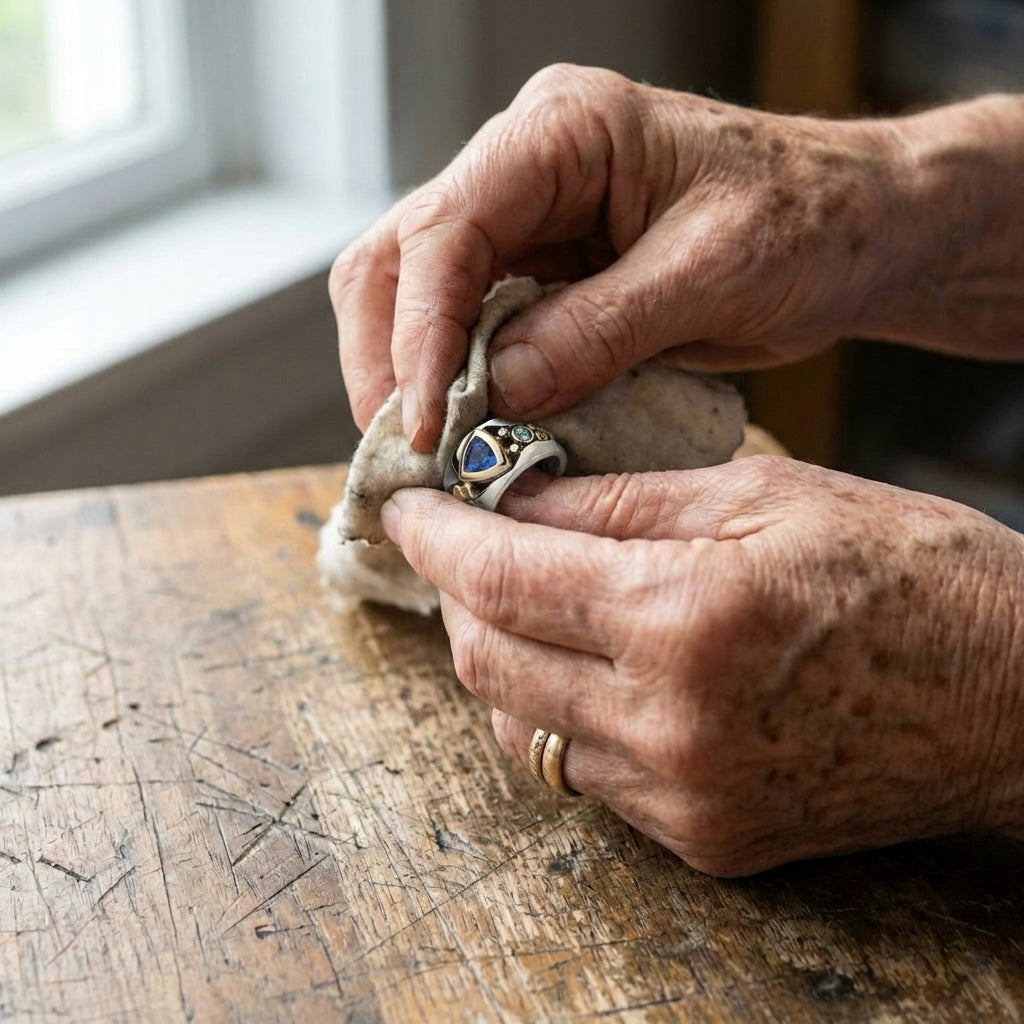 A Vintage Blue Crystal Ring