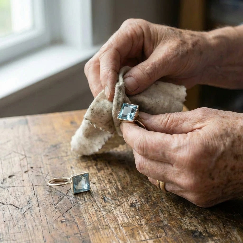 Vintage Blue Cubic Glass Earrings