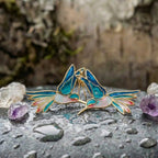 A Vintage Blue Enamel Hummingbird Earring Set