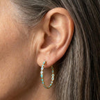 A Vintage Blue Opal Gold Earring Set
