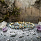 A Vintage Blue Opal Gold Earring Set