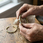 A Vintage Blue Opal Gold Earring Set