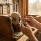 A Vintage Blue Opal Gold Earring Set