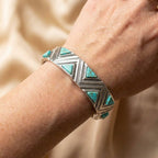 Vintage Bohemian Tribal Turquoise Bangle Bracelet