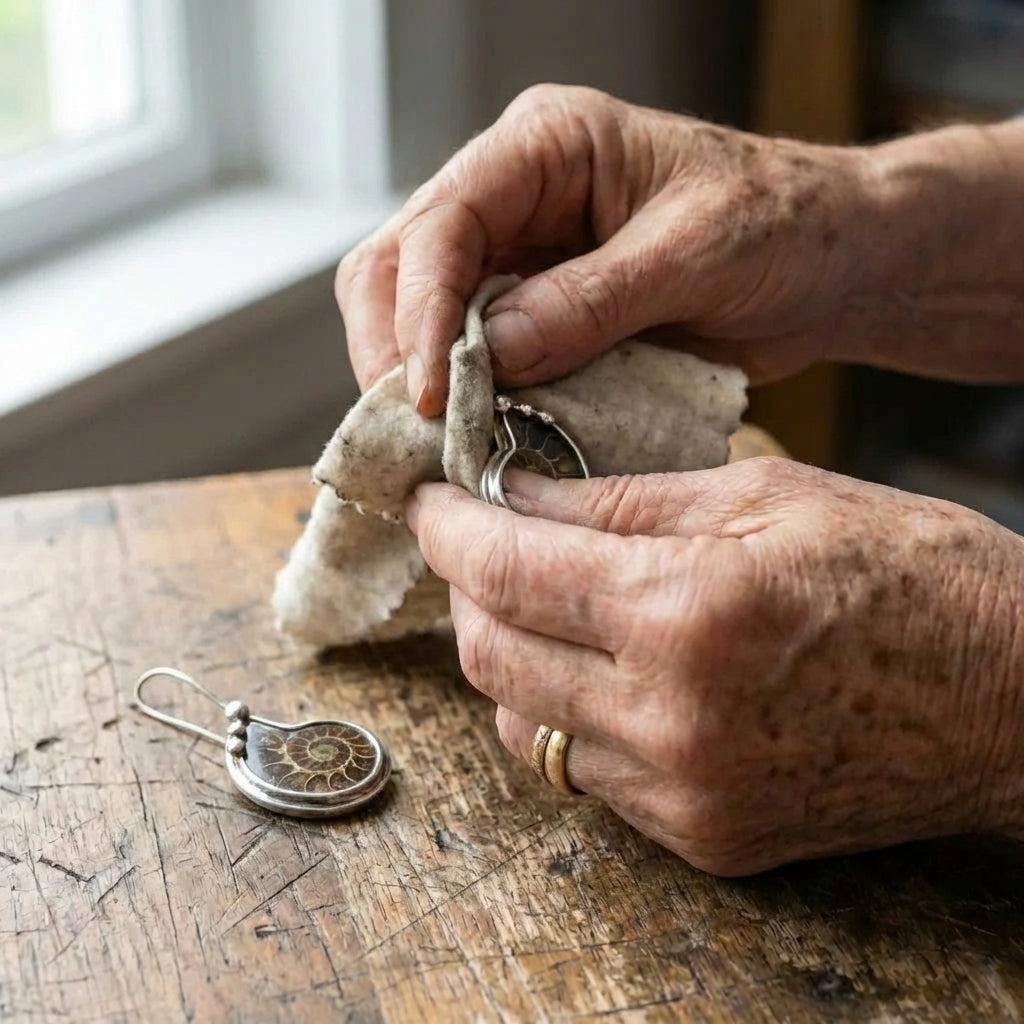 Vintage Conch Silver Earrings