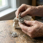 A Vintage Crystal Mandala Earring Set
