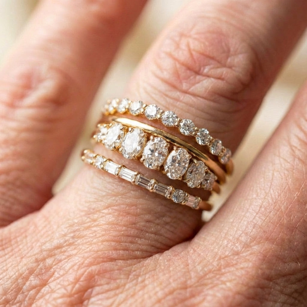 Vintage Elegant Zirconia Ring Set