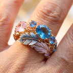 A Vintage Exotic Feather Crystal Ring