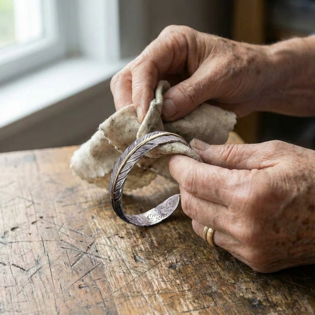 Vintage Feather Cuff Adjustable Bracelet