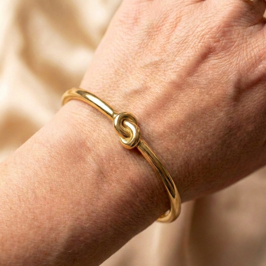 Vintage Gold Knotted Bangle Bracelets