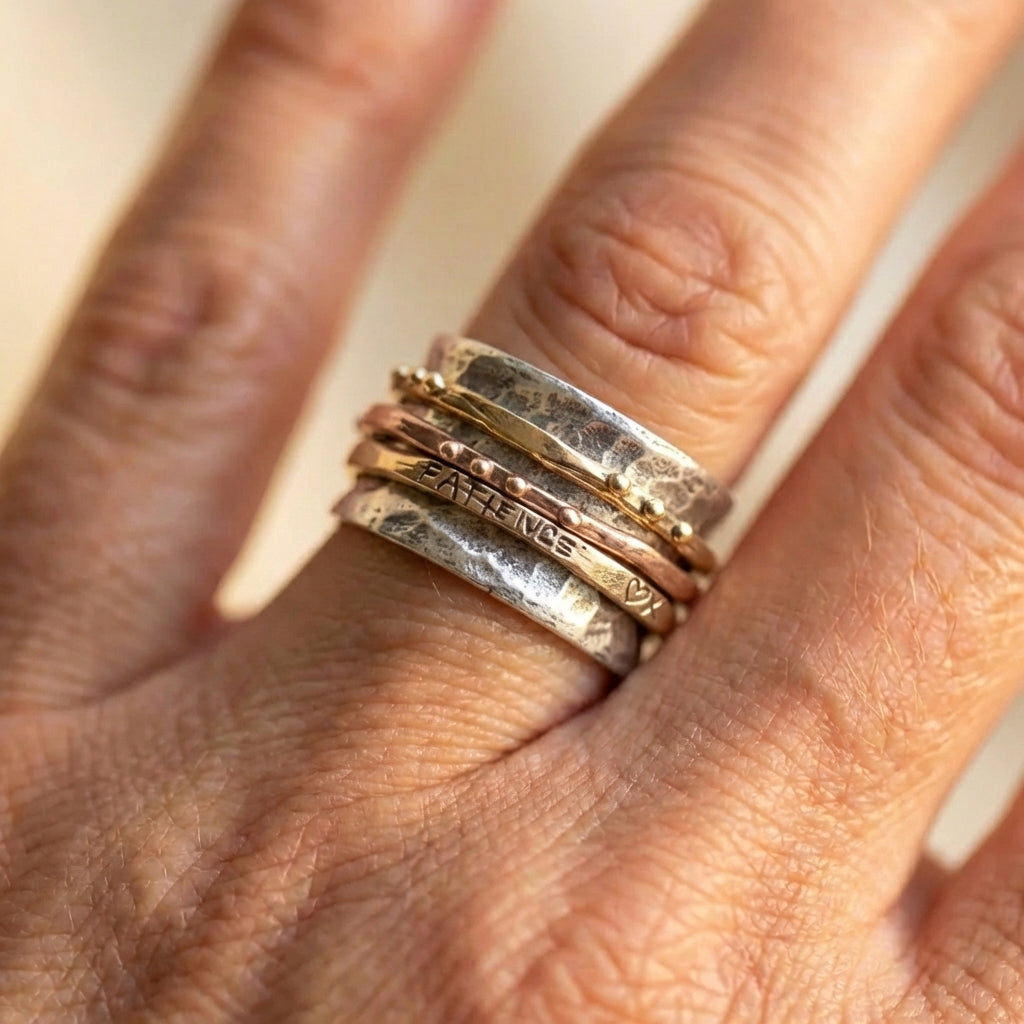 A Vintage Gold Rose & Silver Ring