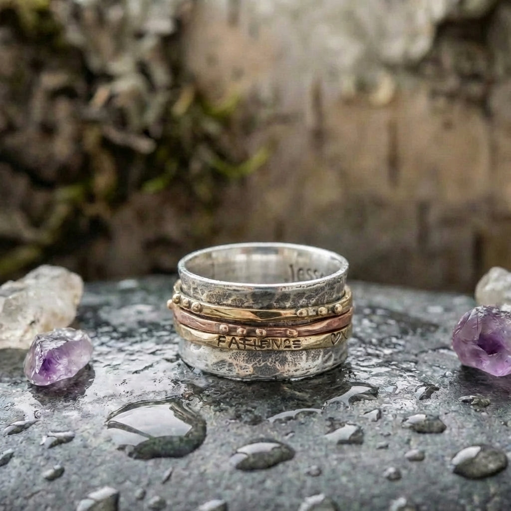 A Vintage Gold Rose & Silver Ring