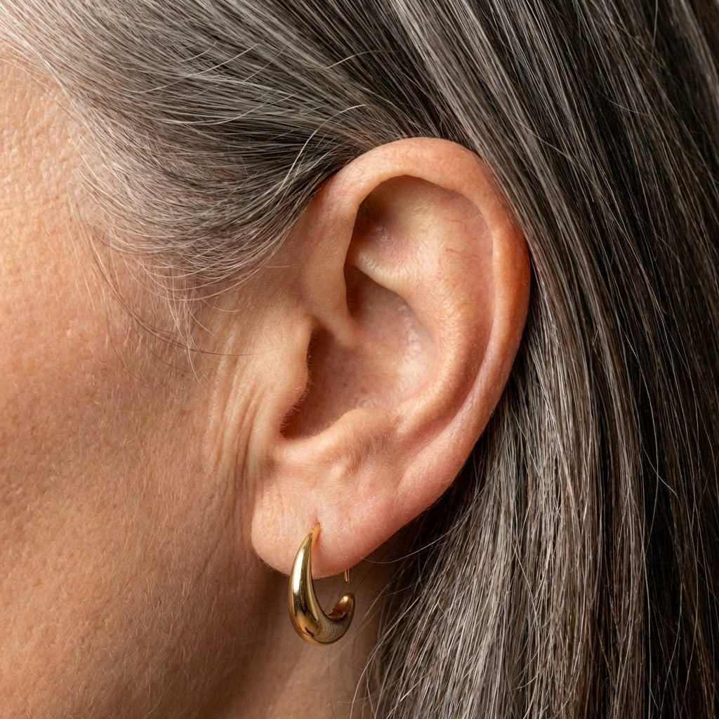 Vintage Gold & Shiny Crescent Moon Shape Earrings