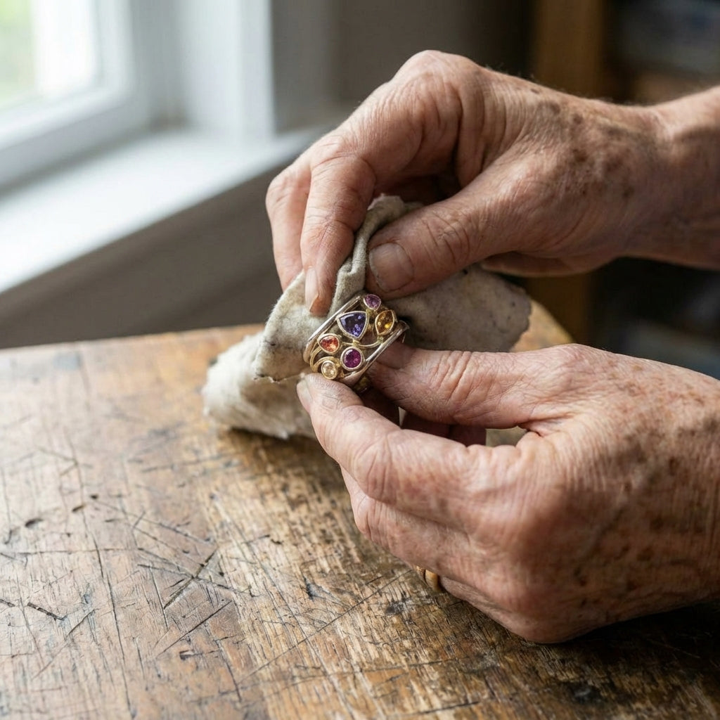 A Vintage Gold & Silver Colorful Zirconia Ring