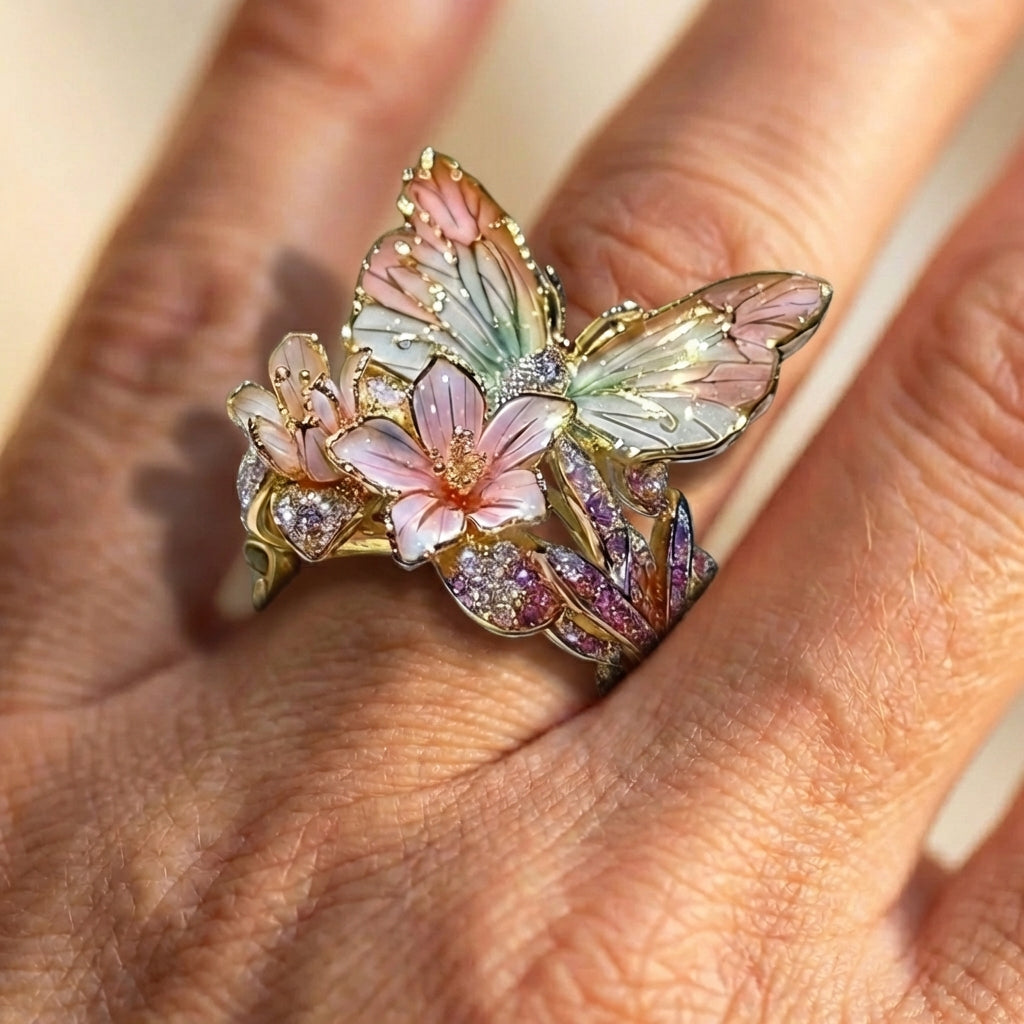 A Vintage Golden Brimhaven Floral Ring