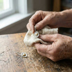 A Vintage Golden Heart Silver Earrings Set