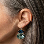 A Vintage Green & Blue Glass Earrings