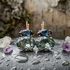 A Vintage Green & Blue Glass Earrings