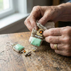 Vintage Green Old Stone Earrings