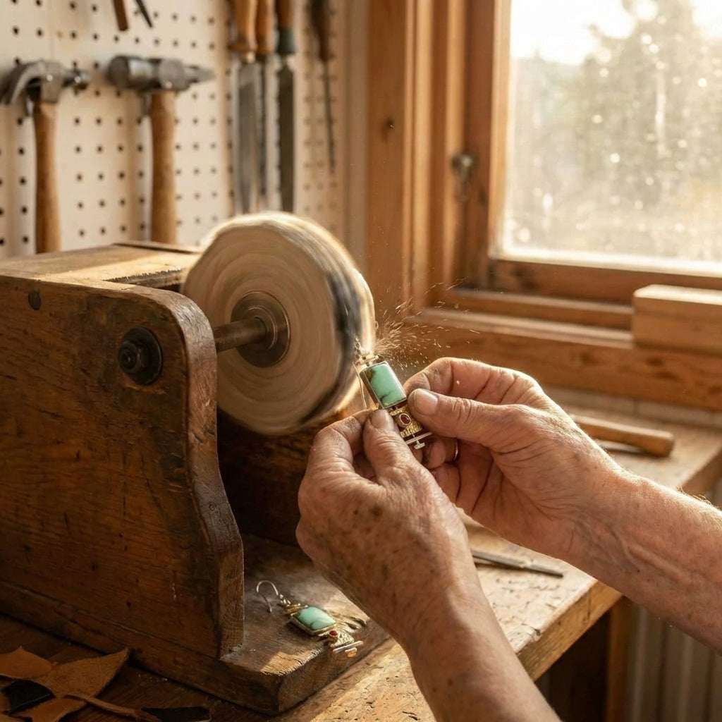 Vintage Green Old Stone Earrings