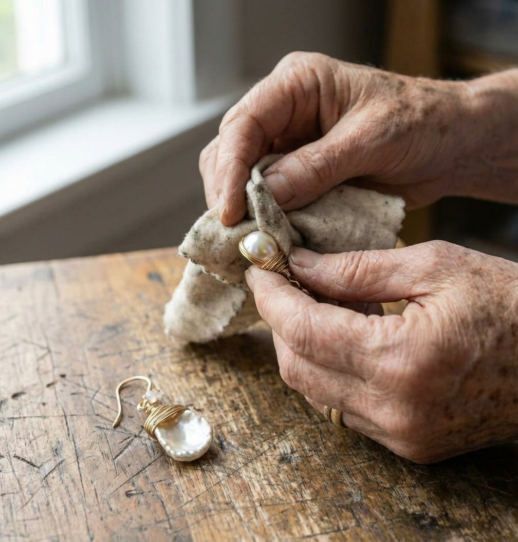 A Vintage Handmade Pearl Earring Set