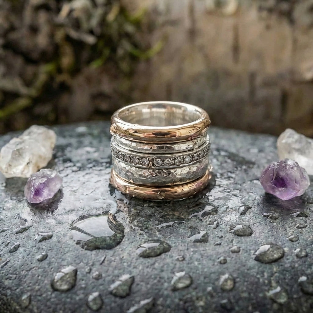 A Vintage Layered Thick Gold Ring