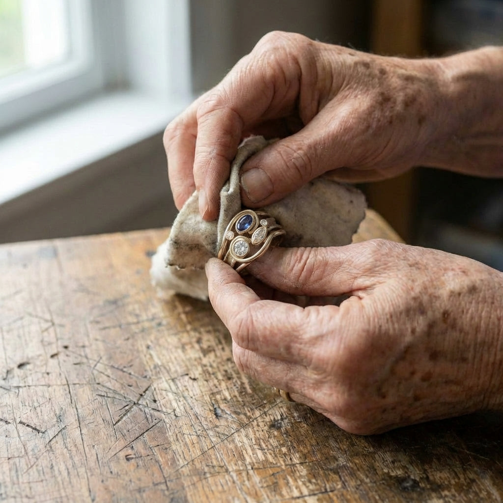 A Vintage Layered Zirconia Gold Ring