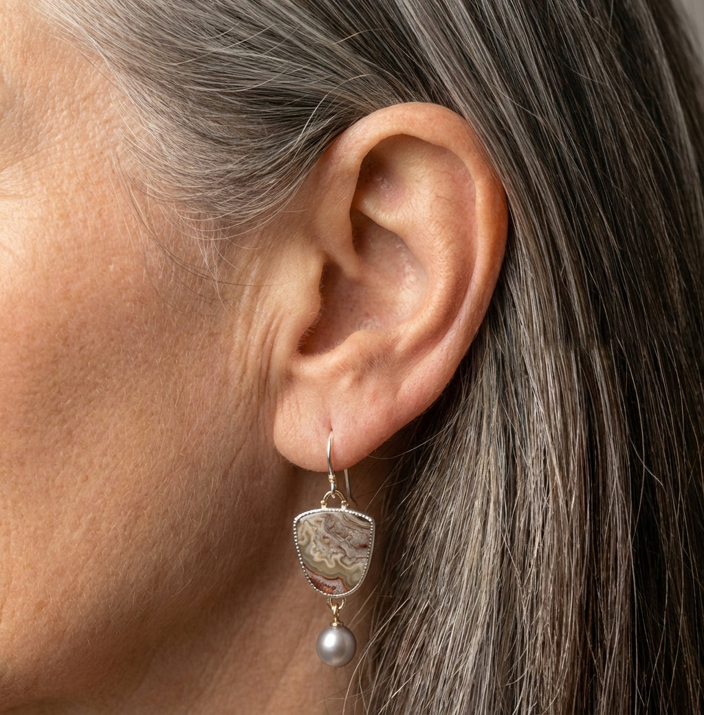 Vintage Natural Stone Pearl Earrings