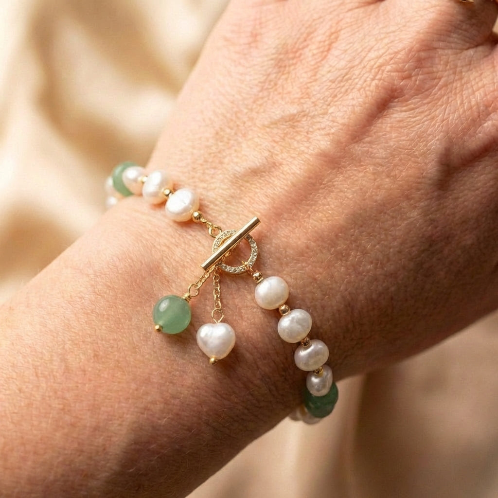 Vintage Pearl Charm Wrist Bracelet