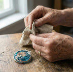 A Vintage Round Ocean Earring Set