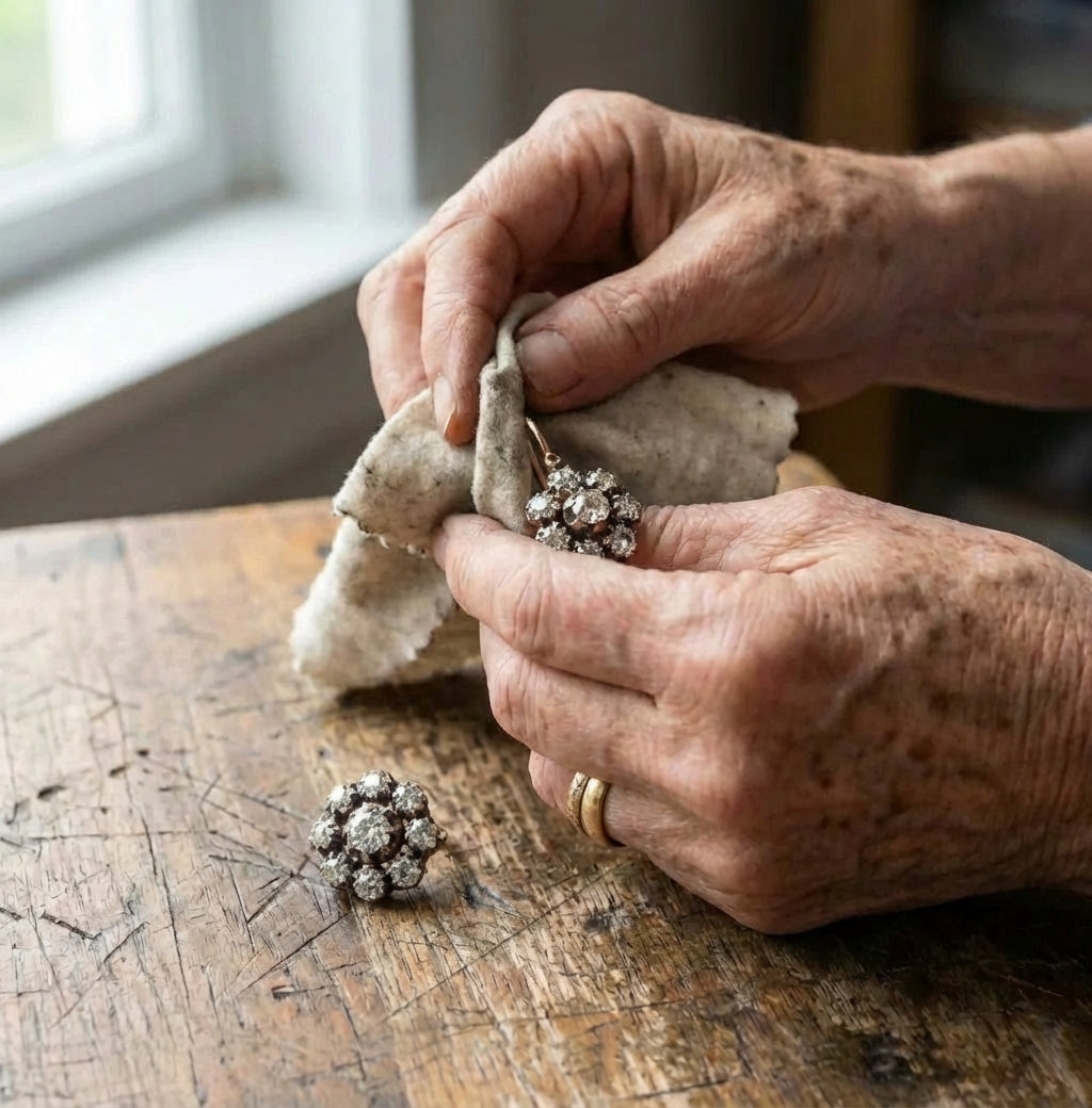 A Vintage Rounded Bright Flower Earrings Set